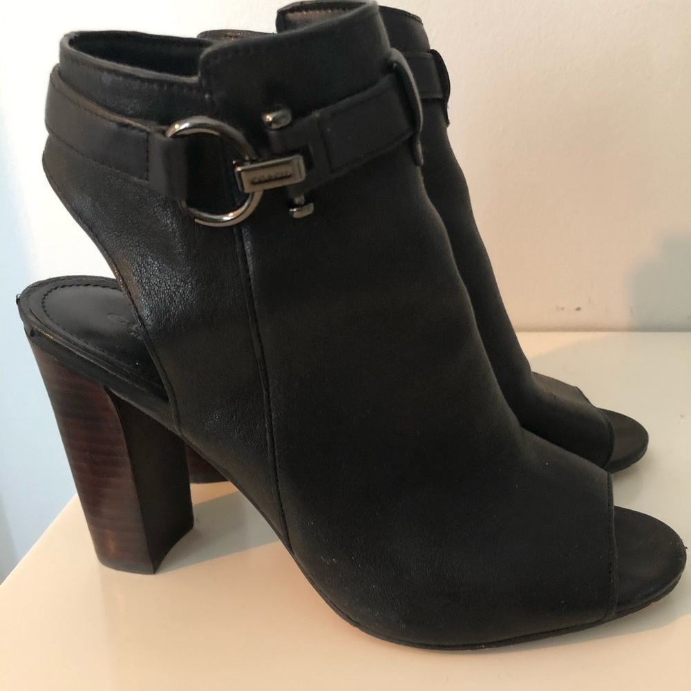 Coach Lafayette Open Toe Leather Booties - Picture 1 of 3